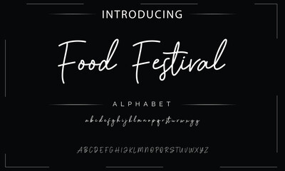 Obraz premium signature Font Calligraphy Logotype Script Brush Font Type Font lettering handwritten