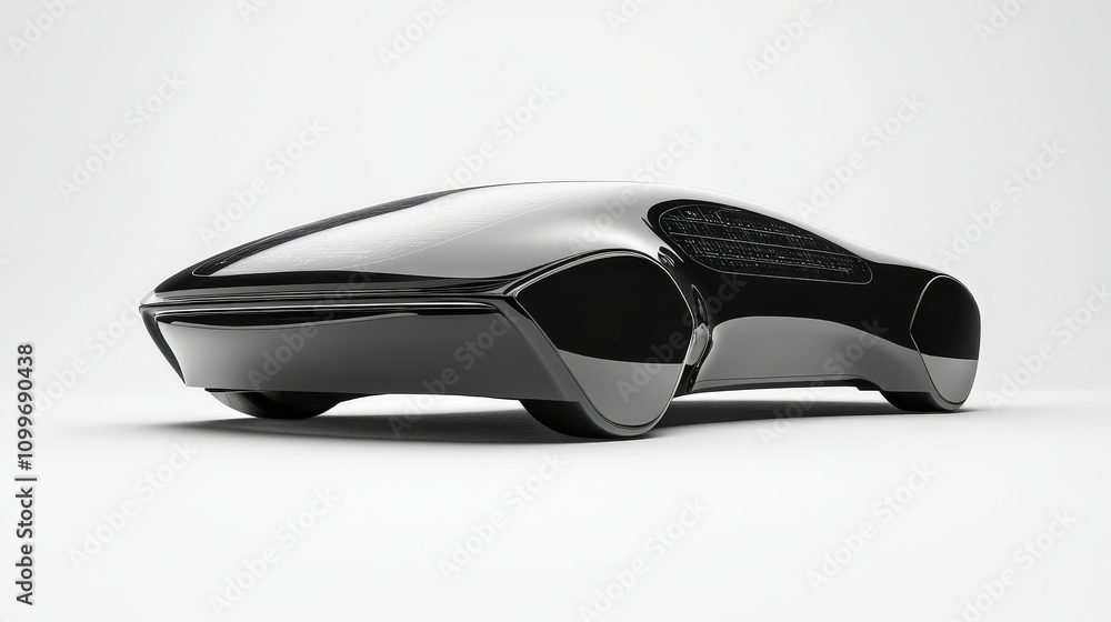 Poster envision a futuristic car with a holographic interface that allows passengers to interact with the c