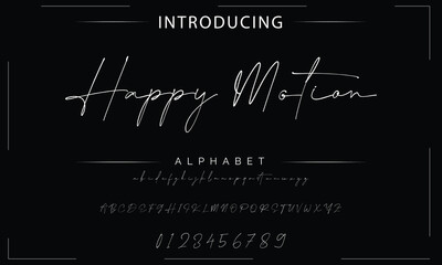 Obraz premium signature Font Calligraphy Logotype Script Brush Font Type Font lettering handwritten