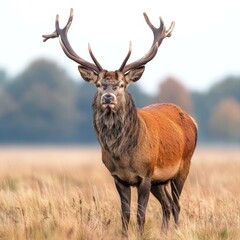 Fototapeta premium Male stag in meadow.