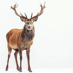Obraz premium Red deer on clean white background Red deer on clean white background