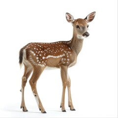 Fototapeta premium Spotted deer isolated on white background include clipping path deer isolated on white background
