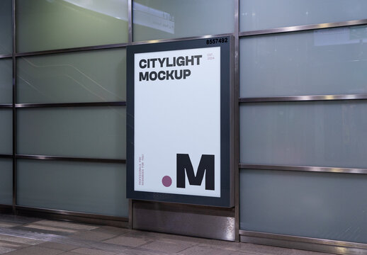 Perspective Single Citylight Mockup
