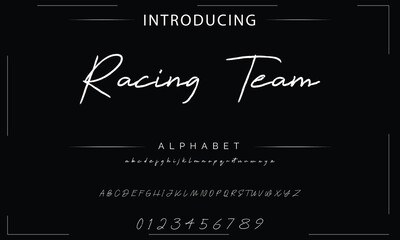 Obraz premium Signature Font Calligraphy Logotype Script Font Type Font lettering handwritten