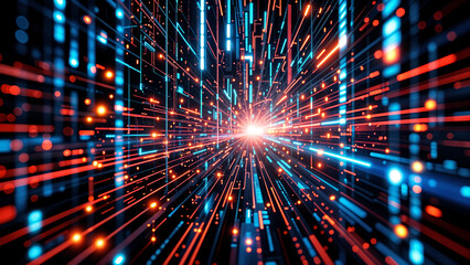 Obraz premium Abstract digital circuits interface background. Generative AI