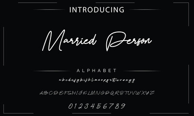 Obraz premium Signature Font Calligraphy Logotype Script Font Type Font lettering handwritten