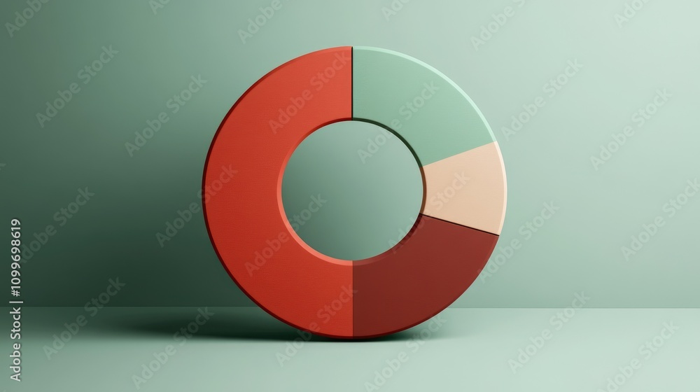 Aufkleber a modern, segmented donut chart with gradient colors on a smooth background, showcasing business sec