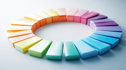 Obraz premium A modern, segmented donut chart with gradient colors on a smooth background, showcasing business sector analysis visually