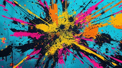 Dynamic color explosion art contemporary gallery digital artwork creative environment abstract viewpoint visual expression