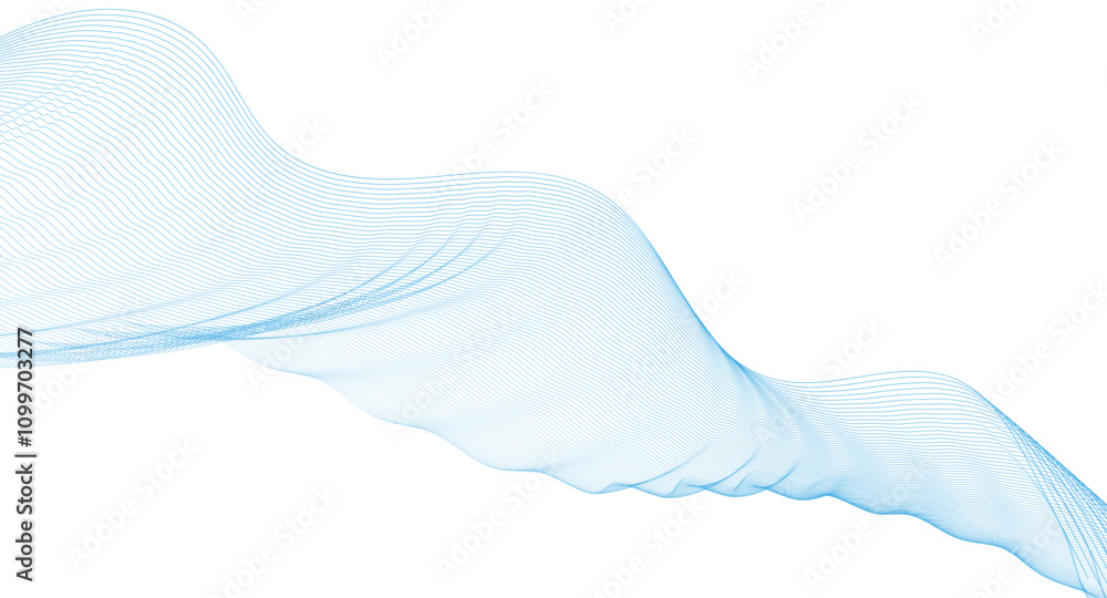 Poster abstract blue wave background. blue minimal round lines abstract background. thin line wavy abstract