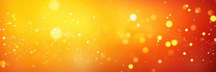 A vibrant orange and gold gradient background with soft bokeh lights.