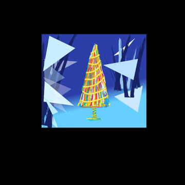 colorful Christmas tree vector design, for logos, wallpapers, book covers and others