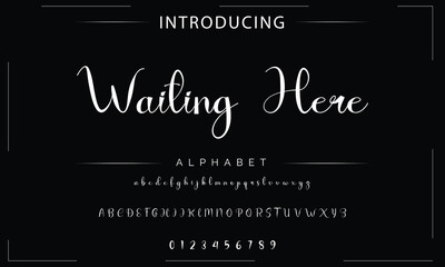 Obraz premium Hand drawn typeface. Handwritten script alphabet isolated on white background. Handmade alphabet for your designs logo, posters, invitations, cards, etc.