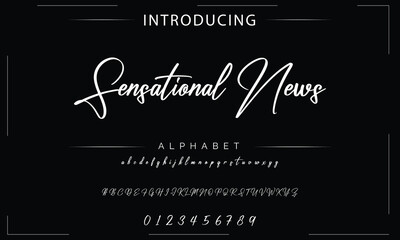 Hand drawn typeface. Handwritten script alphabet isolated on white background. Handmade alphabet for your designs logo, posters, invitations, cards, etc.
