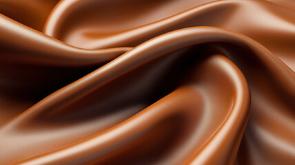 Fototapeta premium Sleek, shiny, and luxurious brown satin fabric draping elegantly