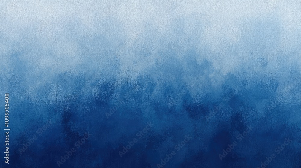 Poster a soothing gradient background that transitions from deep navy to soft sky blue, featuring subtle wa
