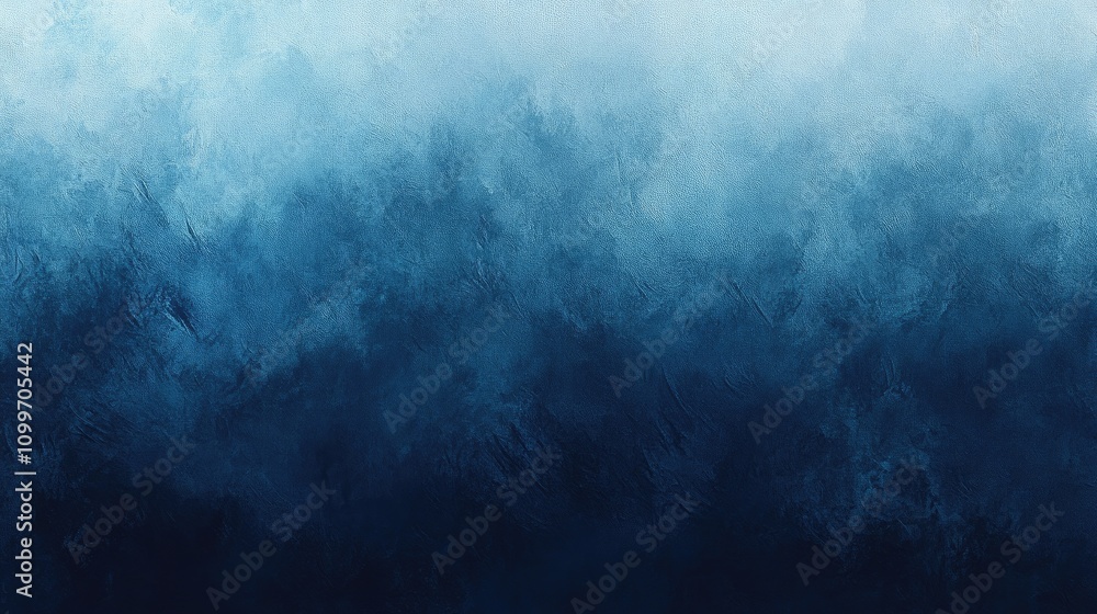 Poster a soothing gradient background that transitions from deep navy to soft sky blue, featuring subtle wa