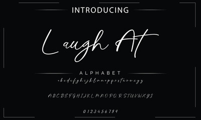 Obraz premium Hand drawn typeface. Handwritten script alphabet isolated on white background. Handmade alphabet for your designs logo, posters, invitations, cards, etc.