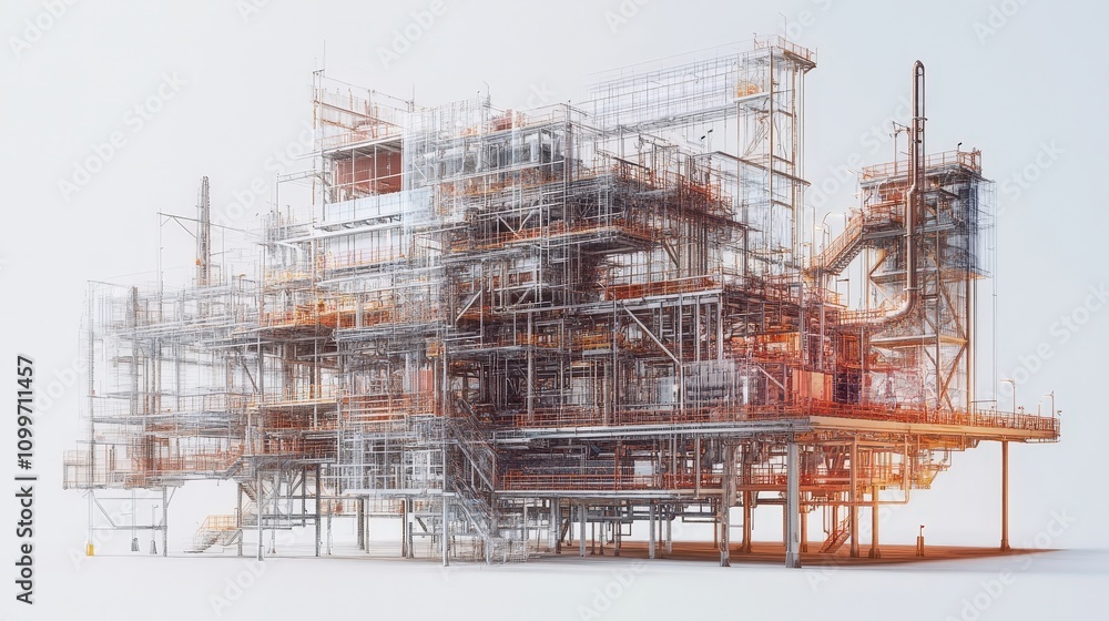 Fototapete the intricate architecture of an ai model, with each layer processing, adjusting, and refining data 