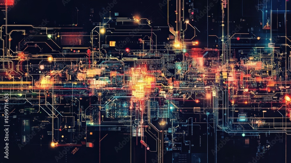 Aufkleber The intricate structure of AI creation, with data pipelines, processing layers, and decision nodes refining information into clear insights