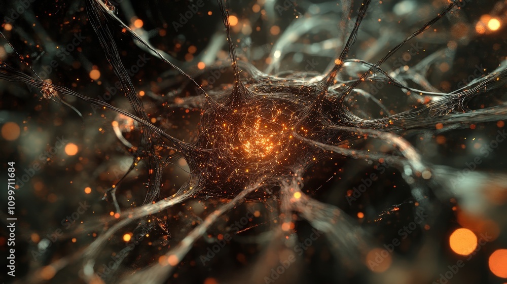 Aufkleber The intricate structure of AI creation, with data pipelines, processing layers, and decision nodes refining information into clear insights