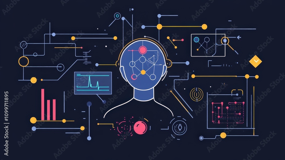 Poster the process of data refining through an ai model, showing how each step contributes to transforming 