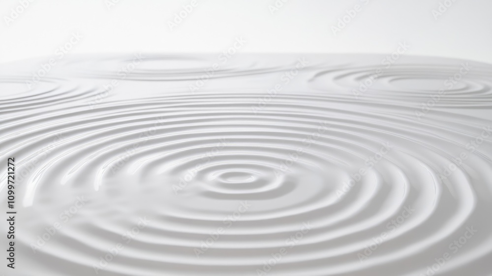 Aufkleber concentric circles in various shades, layered to form a ripple-like pattern on a smooth white surfac