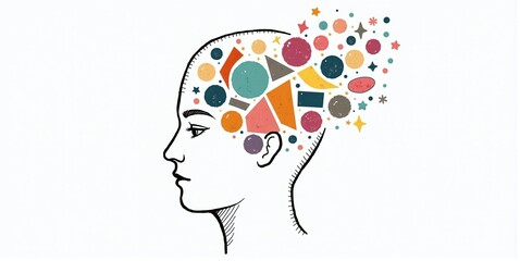 A vibrant mind bursts with creativity, imagination flowing freely, shaping ideas into unique visions and innovative concepts
