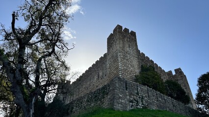 medieval castle on a blue sky background