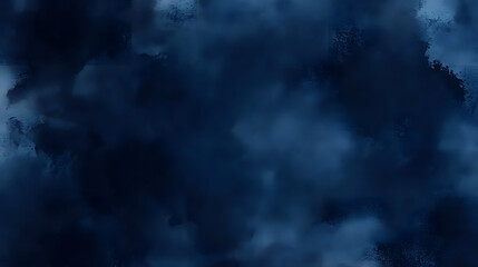 Fototapeta premium Black dark navy abstract pattern watercolor. Artistic background. Stain splash rough daub grain grunge. Water liquid fluid. Like a dramatic night sky with clouds. Space. Design. Template.