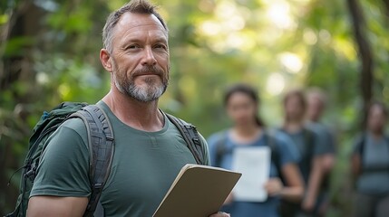 Nature conservation workshop forest setting educational event engaging environment outdoor view environmental awareness