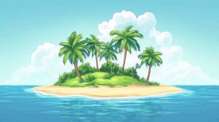 Obraz premium Tropical Island Paradise for Advertising Concept