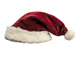 Red Santa hat, white isolate background.