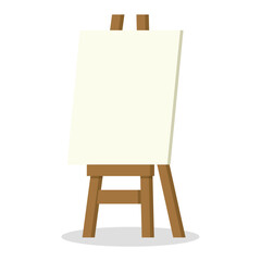 illustration of the concept of a blank painting canvas with a wooden easel or painting place.vector file