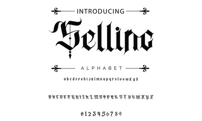 Busied Vintage tattoo font. Font for the tattoo studio logos, alcohol branding, and many others in retro style.