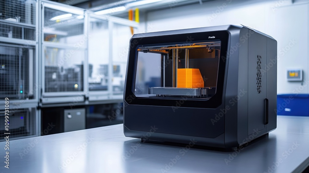 Poster advanced 3d printer in an industrial environment utilizing additive manufacturing techniques