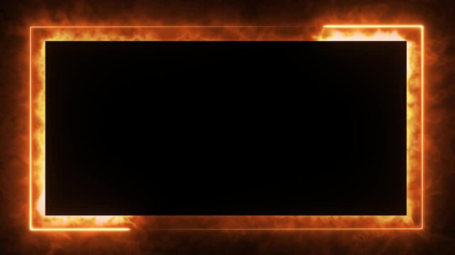 fire rectangle neon border frame, black screen frame, border black screen, glowing frame, glowing border