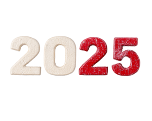 a number with red and white letters