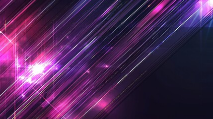 Vibrant Abstract Background with Diagonal Light Rays and Sparkling Effects in Shades of Purple, Pink, and Black for Dynamic Visual Concepts and Designs