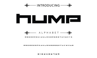 Modern techno font, futuristic line type of english alphabet letters and numbers. Minimal tech typeface vector typography. Future technology digital abc characters font, modern double line symbols