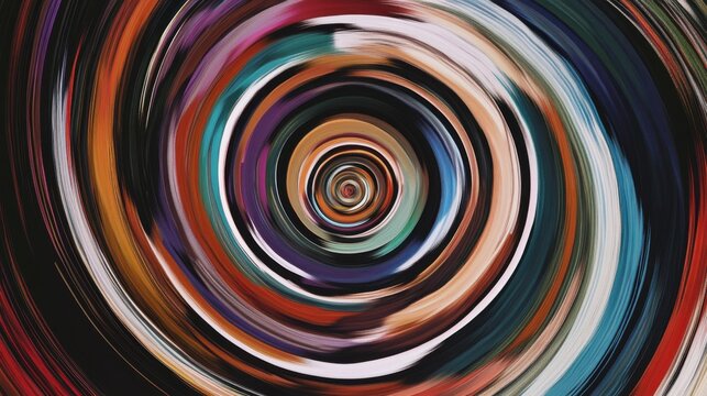 Abstract representation of diversity with an array of overlapping, multicolored spirals converging in a central focal point against a minimalist backdrop, Photo of