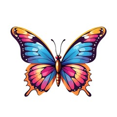 Obraz premium colorful butterfly vector illustration clipart isolated on white background 