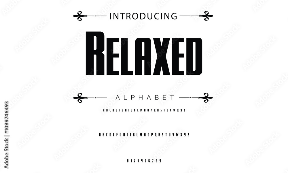 Fototapete modern techno font, futuristic line type of english alphabet letters and numbers. minimal tech typef