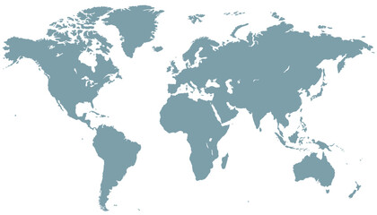 Obraz premium World map. Grey modern vector map. Silhouette map