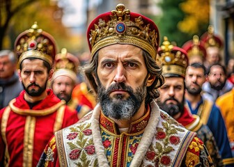 Obraz premium The 2024 St. Demetrius procession in Bucharest features FCSB's owner.