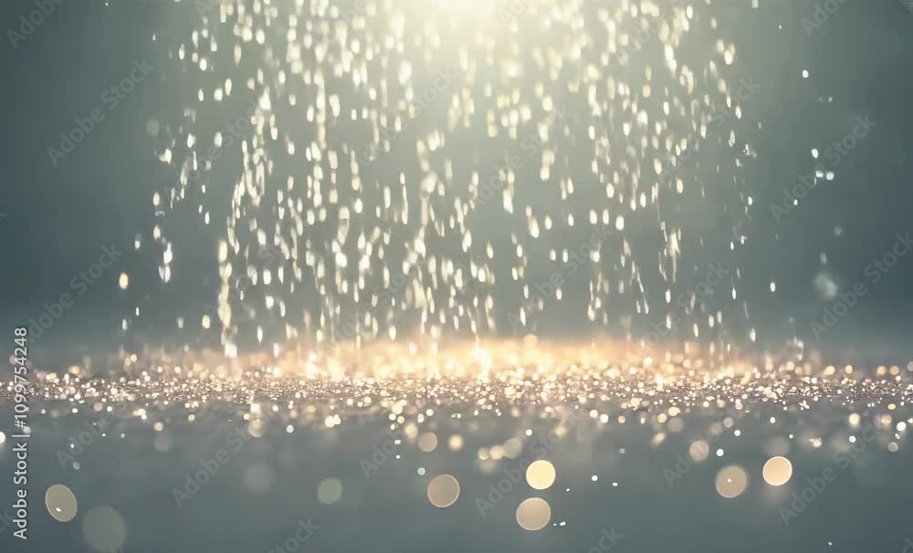 Poster sparkling glittering particles shimmering light bokeh background experience
