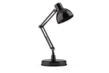 A sleek black desk lamp with an adjustable arm, perfect for illuminating workspaces or study areas.