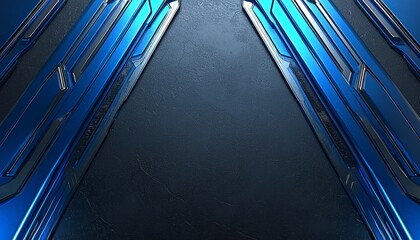 Obraz premium Abstract Blue Metallic Design With Dark Background