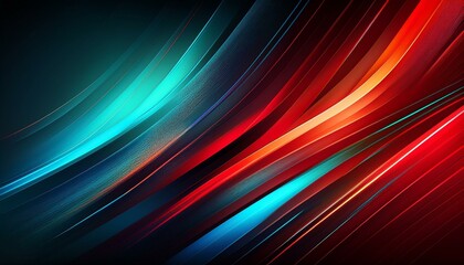Abstract background with vibrant diagonal lines of red, orange, blue and teal colors.