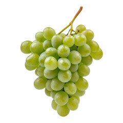 Fresh green grapes healthy snack idea food photography bright white background nature's bounty close-up view vibrant colors, transparent background